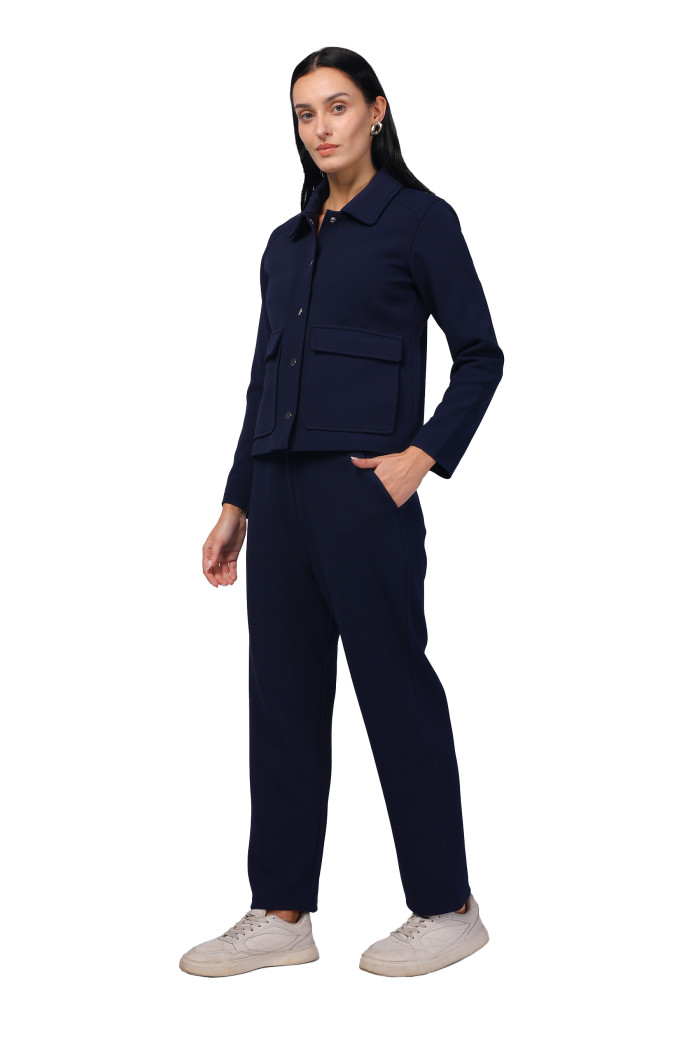 A model showcasing Women Co-ord Set in Scuba Crush Fabric thumbnail.